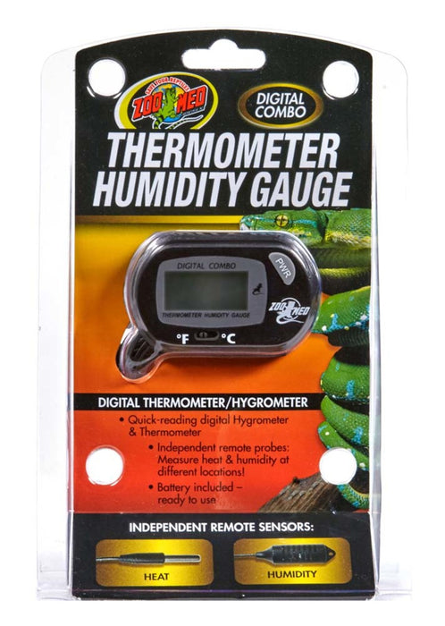 Zoo Med Digital Combo Thermometer Humidity Gauge Black, 1ea