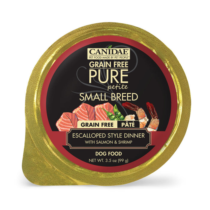 CANIDAE PURE Petite Small Breed Grain-Free Wet Dog Food Pâté w/Salmon & Shrimp, 12ea/3.5 oz