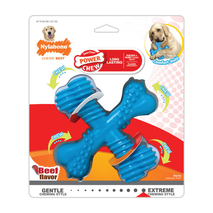 Nylabone Dog Toy Power Chew Dog Toy for Aggressive Chewers - X-Shape Dog Toy - 1ea/Large - Up To 50 lb