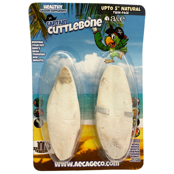 A & E Cages Natural Cuttlebone 1ea/5 in, 2 pk