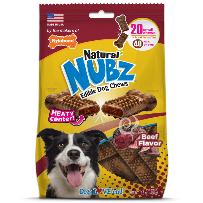 Nylabone Nubz Meaty Center Natural Long Lasting Edible Dog Chews 1ea/SMall - Up To 25 lb, 20 ct