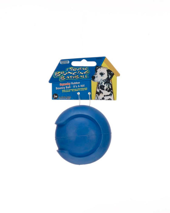 JW Pet iSqueak Bouncin' Dog Toy Baseball Assorted, 1ea/MD