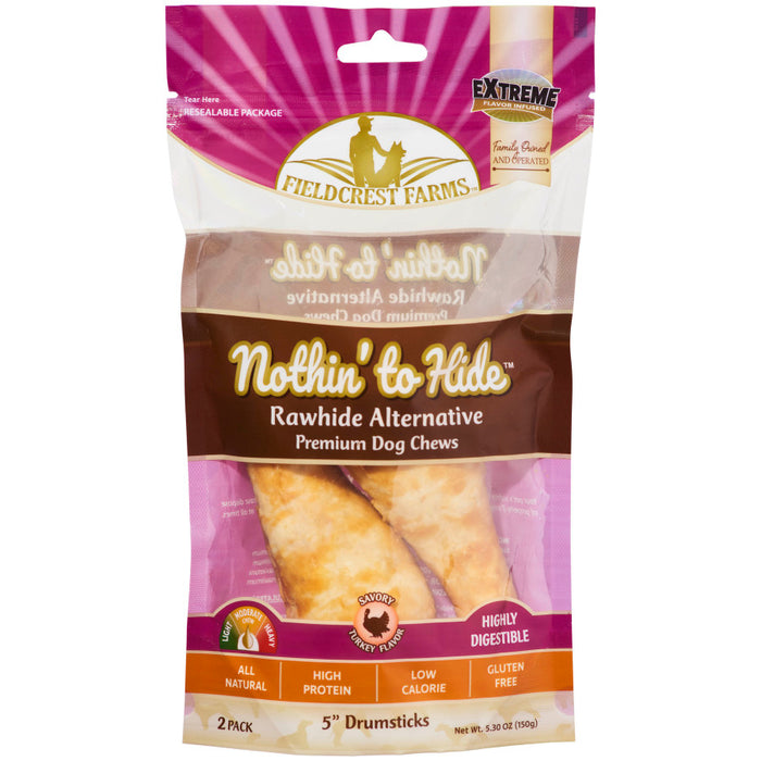 Fieldcrest Farms Nothin' To Hide Drum Stick Dog Treats Turkey, 1ea/2 pk