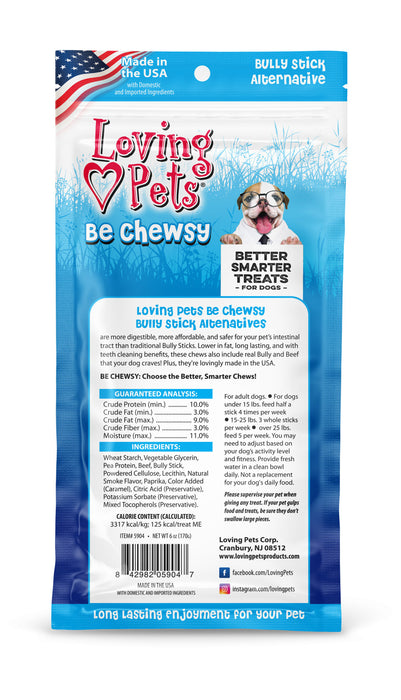 Loving Pets Be Chewsy Bully Stick Alternative Dog Treat 1ea/6 in, 5 pk