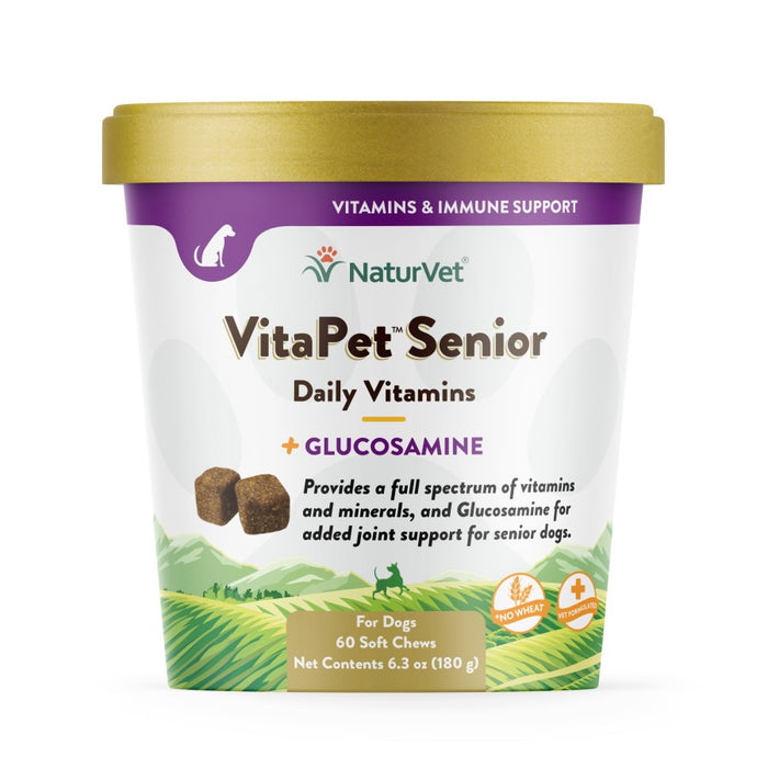 NaturVet VitaPet Senior Daily Vitamins + Glucosamine Soft Chew 1ea/60 ct