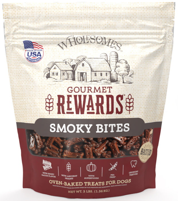 Wholesomes Gourmet Rewards Biscuit Dog Treats Smoky Bites Smoky Bites, 1ea/3 lb