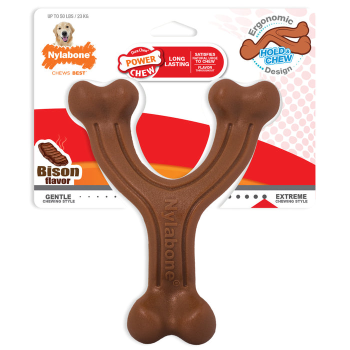 Nylabone Ergonomic Hold & Chew Wishbone Power Chew Durable Dog Toy 1ea/Large - Up To 50 lb