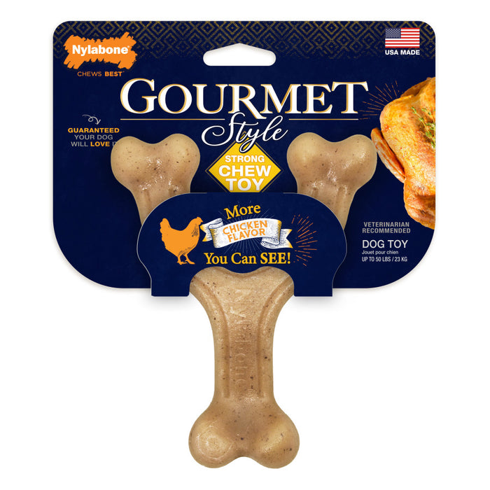 Nylabone Gourmet Style Strong Chew Wishbone Dog Toy Chicken, 1ea/Large - Up To 50 lb