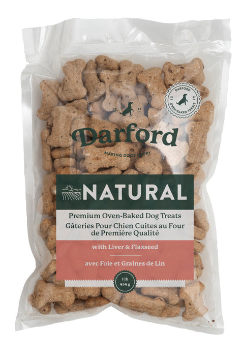 Darford Naturals Premium Oven Baked Dog Treats Regular, Liver & Flax, 1ea/1 lb