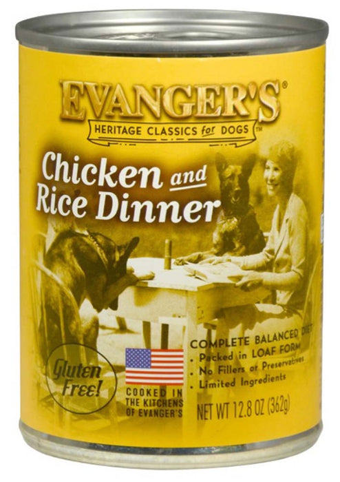 Evanger's Heritage Classic Wet Dog Food Chicken & Rice, 12ea/12.8 oz, 12 pk