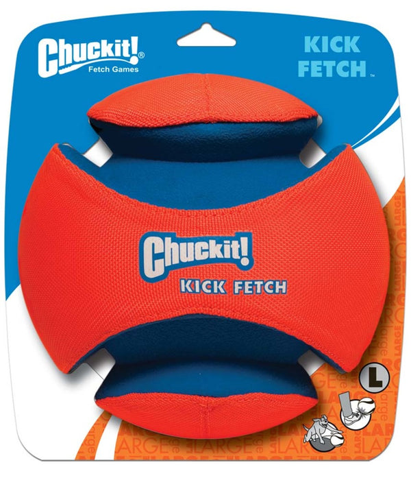 Chuckit! Kick Fetch Ball Dog Toy Blue/Orange, 1ea/LG