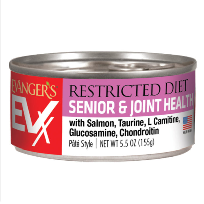 Evanger's EVx Restricted Diet Senior & Joint Health Wet Cat Food Salmon, 24ea/5.5 oz