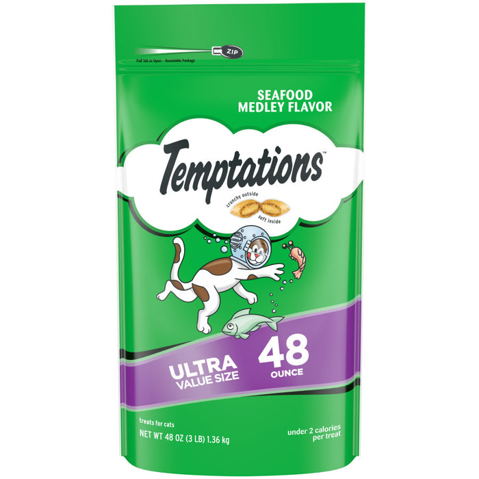 Temptations Classics Crunchy & Soft Adult Cat Treats Seafood Medley, 1ea/48 oz