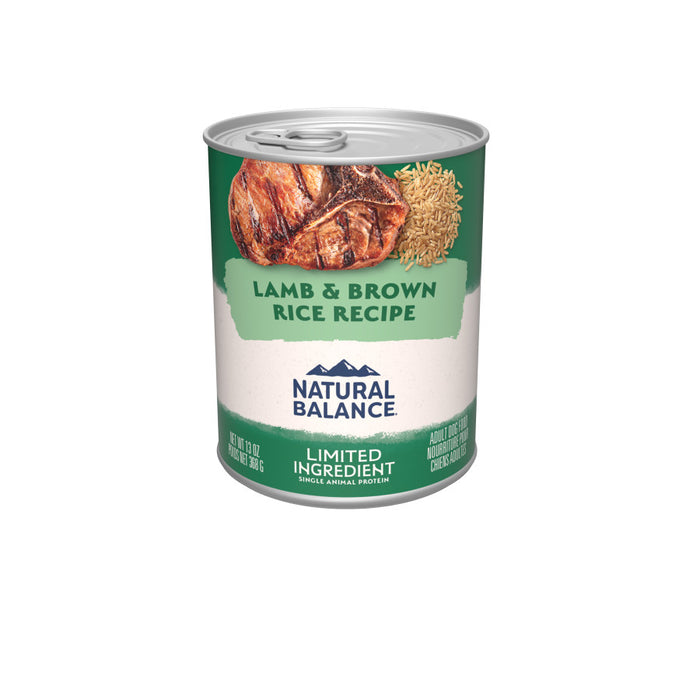 Natural Balance Pet Foods L.I.D. Wet Dog Food Lamb & Brown Rice, 12ea/13 oz