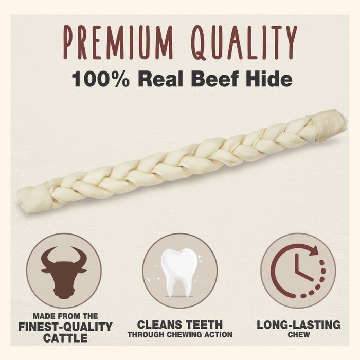 Cadet Premium Grade Braided Beef Hide Stick Braided Stick, Original, 1ea/24 in (1 ct)