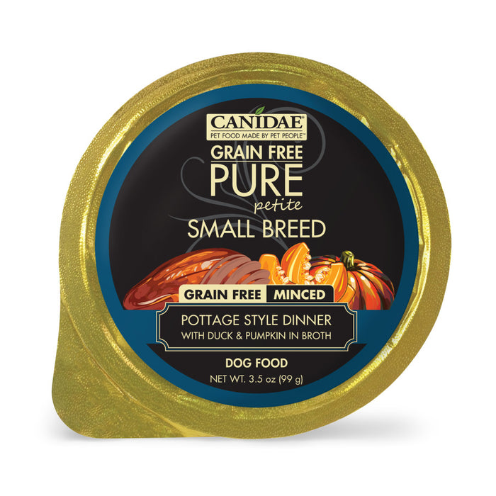 CANIDAE PURE Petite Small Breed Grain-Free Wet Dog Food Minced w/Duck & Pumpkin, 12ea/3.5 oz