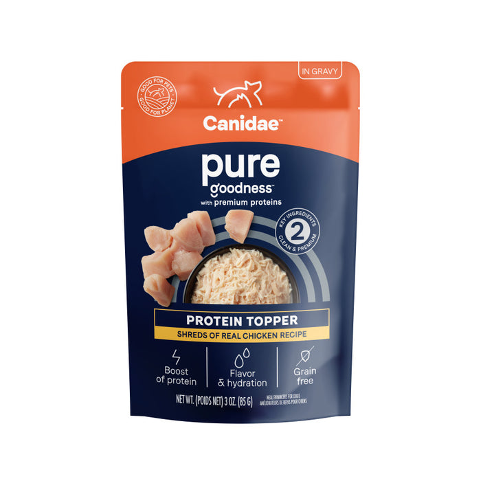 CANIDAE PURE Goodness Protein Topper for Dogs Shredded Chicken in Gravy, 12ea/3 oz