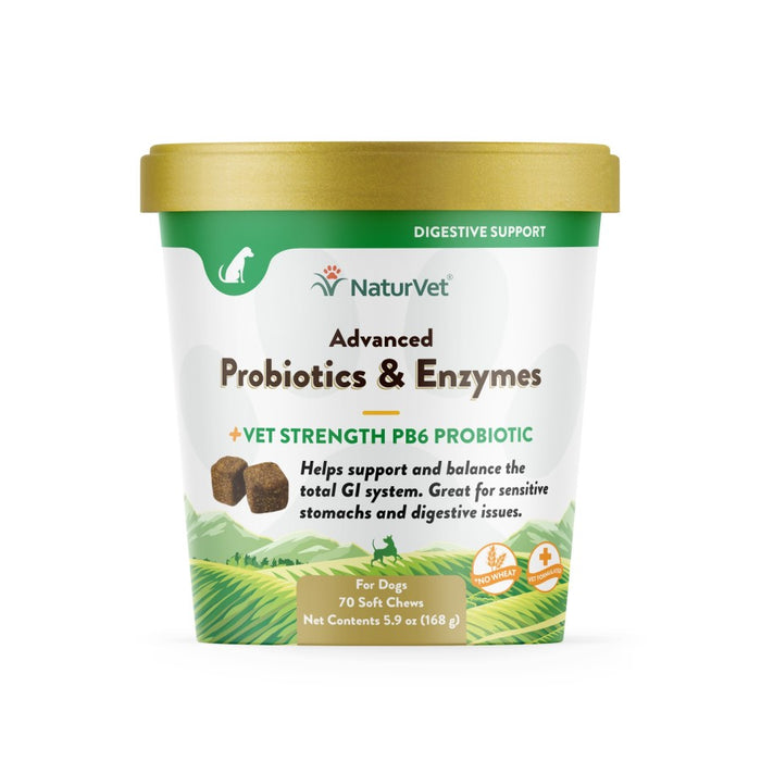 NaturVet Advanced Probiotics & Enzymes Soft Chews 1ea/5.9 oz, 70 ct