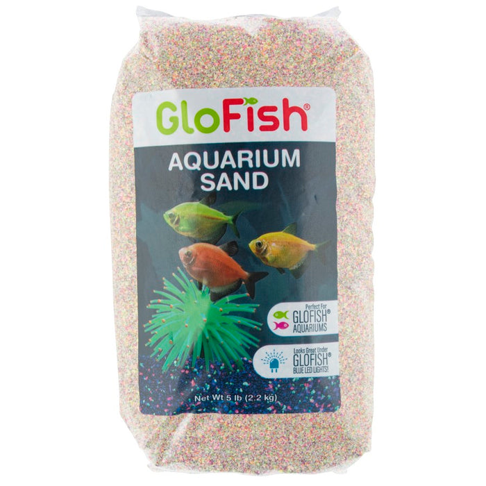 GloFish Aquarium Sand White w/Fluorescent Highlights, 1ea/5 lb