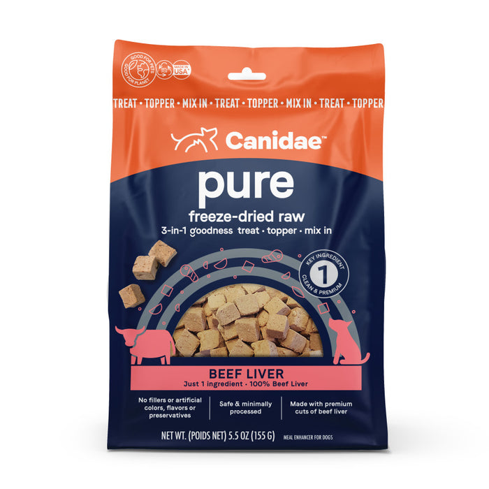 CANIDAE PURE goodness Freeze-Dried Raw 3-in-1 Treat/Topper/Mix-In Beef Liver, 1ea/5.5 oz