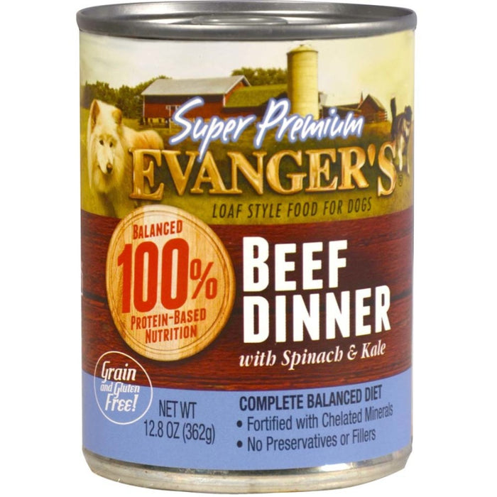 Evanger's Super Premium Wet Dog Food Beef, 12ea/12.8 oz, 12 pk