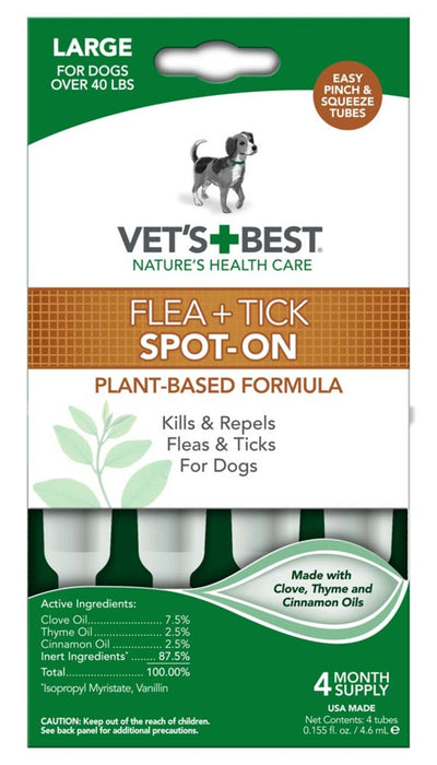 Vet's Best Flea and Tick Spot-On 1ea/4.6 ml, 4 ct