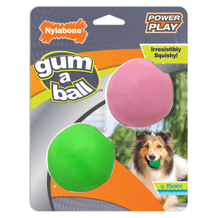 Nylabone Power Play Gum-a-Ball toy for Dogs 1ea/2 ct