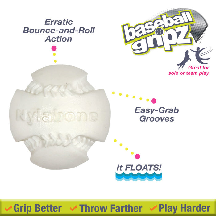 Nylabone Power Play Dog Baseball Gripz 1ea