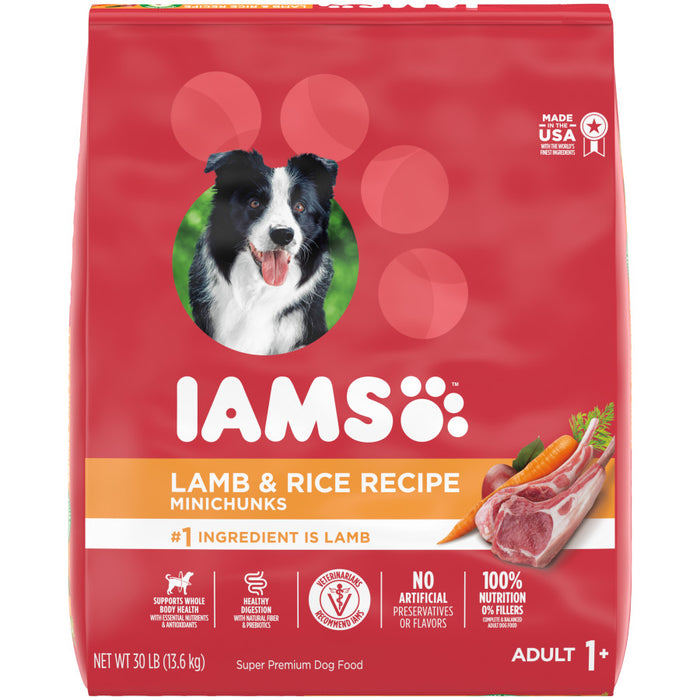 IAMS Minichunks Adult Dry Dog Food Lamb & Rice, 1ea/30 lb