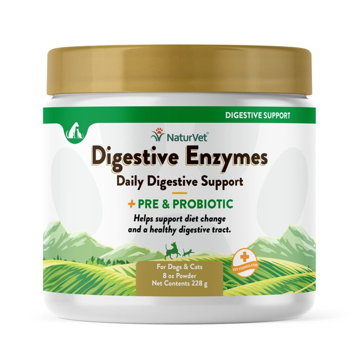 NaturVet Digestive Enzymes Plus Pre & Probiotic Powder 1ea/8 oz