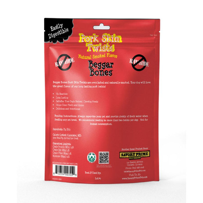 Savory Prime Beggar Bone Pork Skin Twists 1ea/21 pk