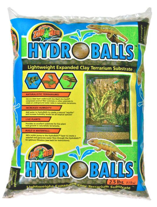 Zoo Med HydroBalls Expanded Clay Terrarium Substrate Brown, 1ea/2.5 lb